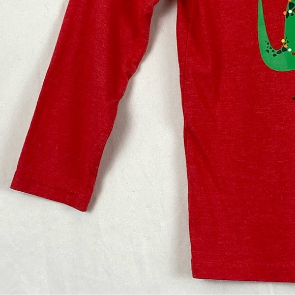 Cat & Jack Long Sleeve Red Dinosaur Christmas Kids Shirt Size 5T - Picture 14 of 16